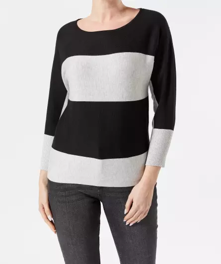 Sweter z cienkiej dzianiny w paski