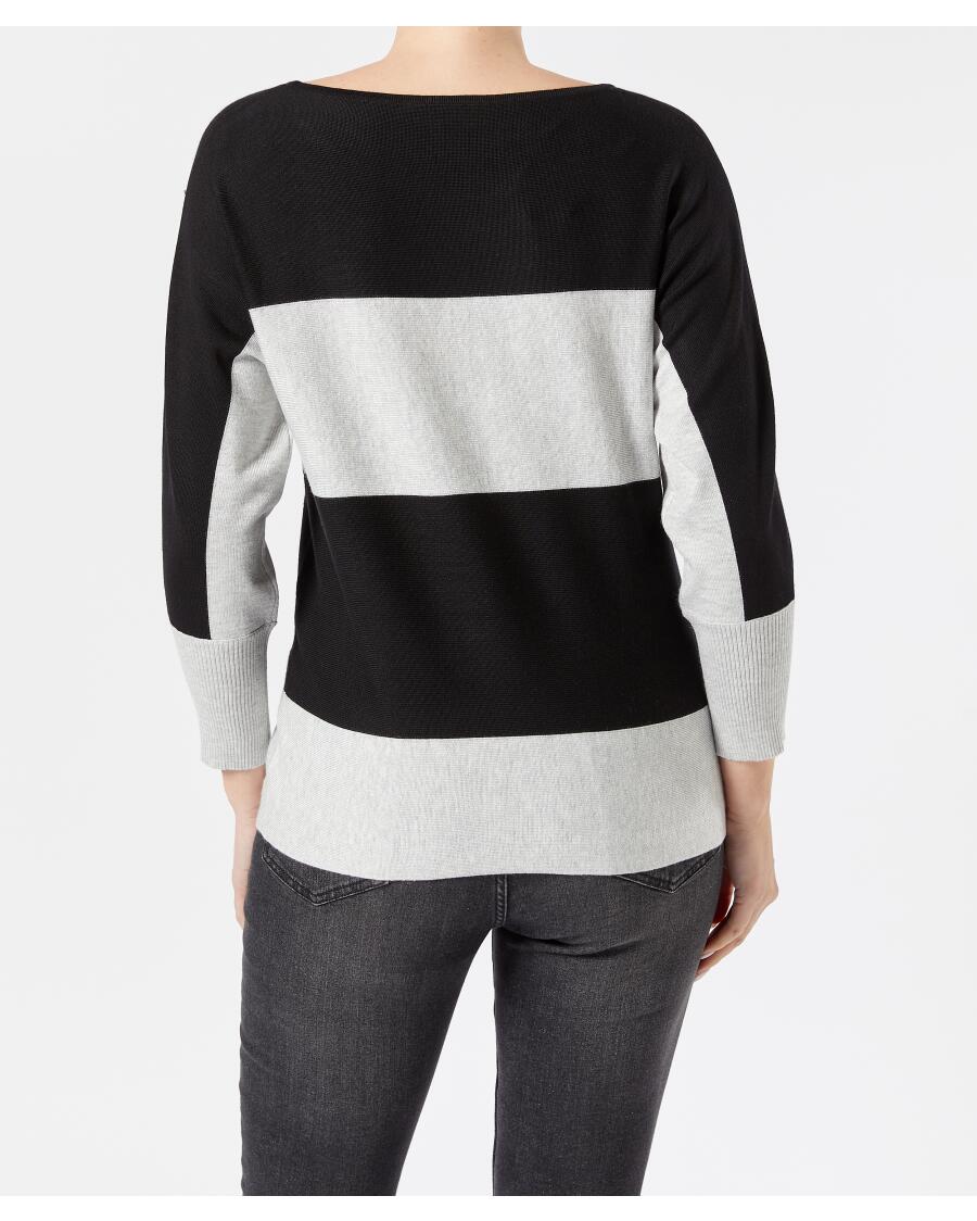 Sweter z cienkiej dzianiny w paski Janina, rękaw 3/4