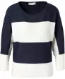 Gestreifter Feinstrickpullover