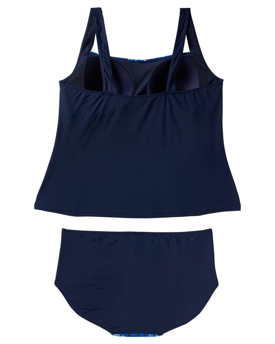 Tankini w kwiaty Janina Plus, zestaw 2- częściowy