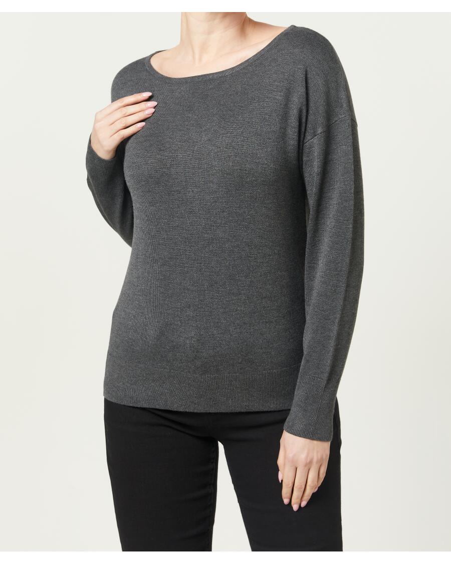 Schlichter Pullover anthrazit melange