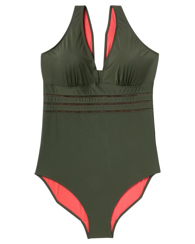 Maillot de bain à rubans décoratifs femme, kaki — KiK, produit allemand authentique au Maroc