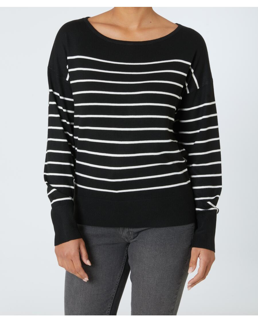 Pullover mit Streifen schwarz/weiß