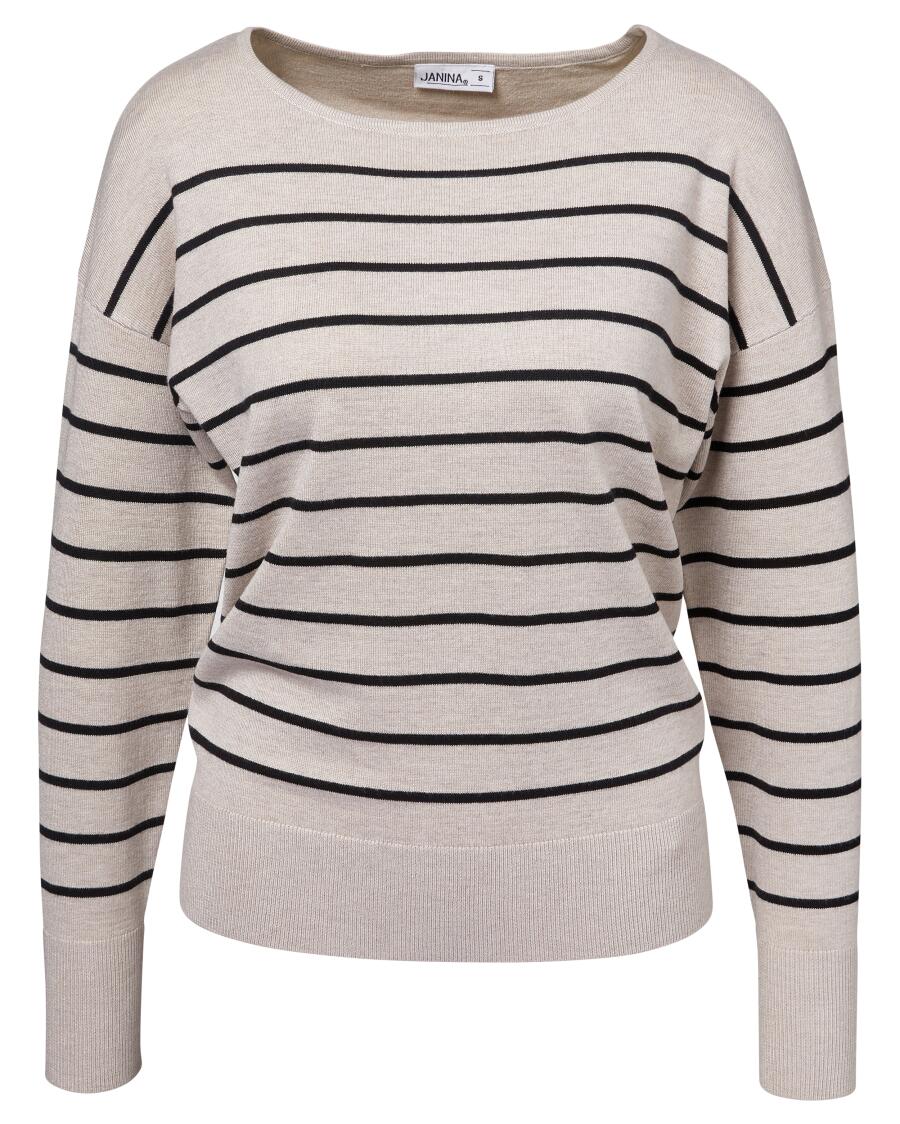 Sweter w paski Janina, okrągły dekolt