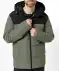Pikowana kurtka outdoorowa khaki/czarny