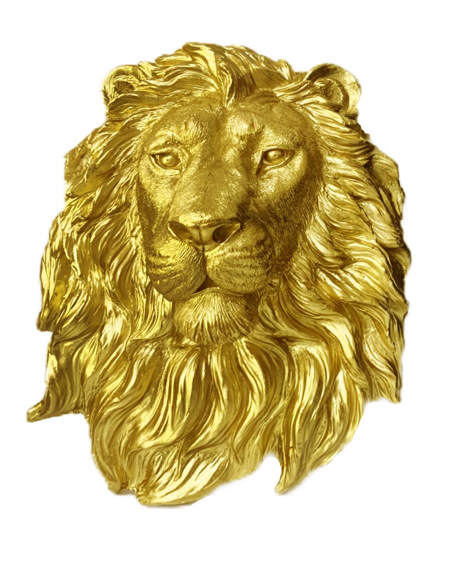 Deko-Löwenkopf gold