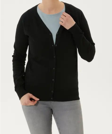 Strickjacke mit V-Ausschnitt