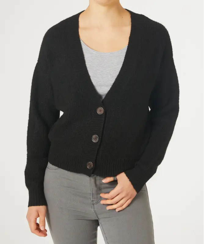 Strickjacke mit V-Ausschnitt