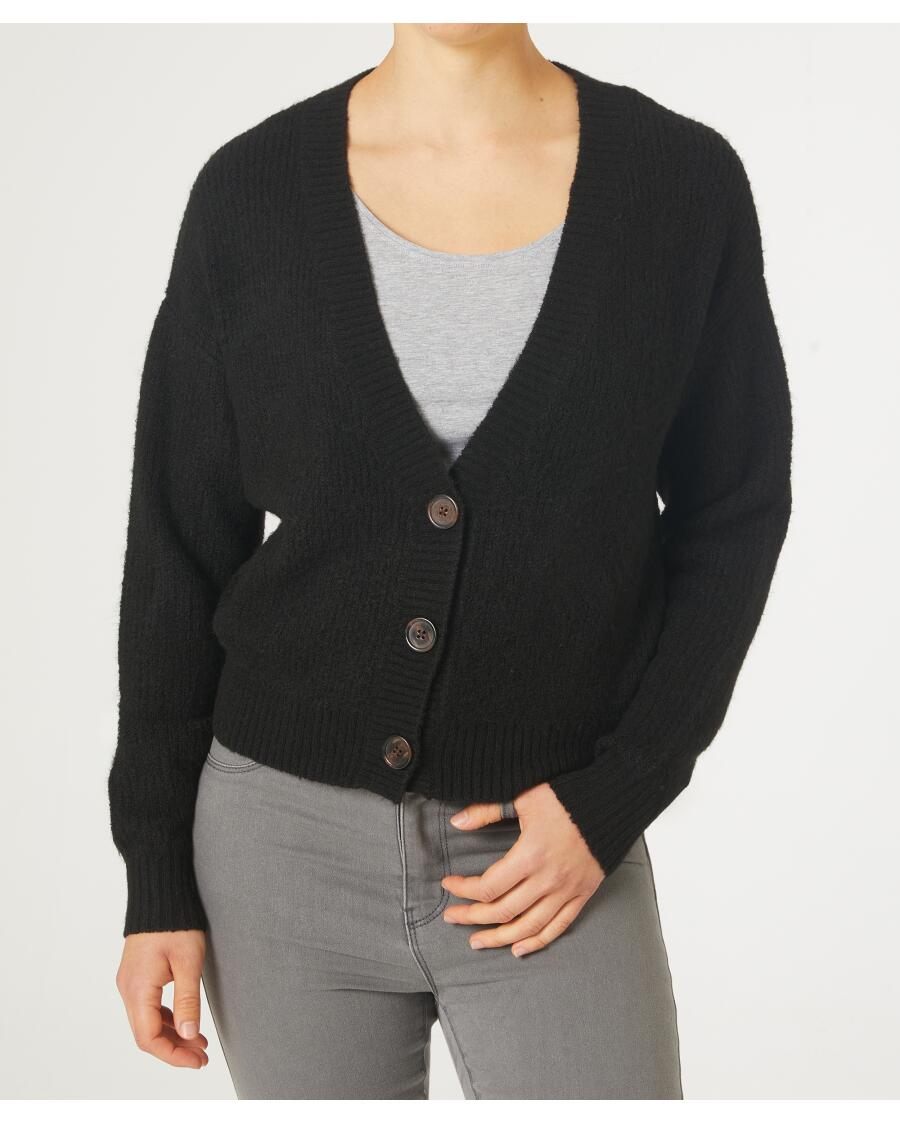 Strickjacke mit V-Ausschnitt schwarz