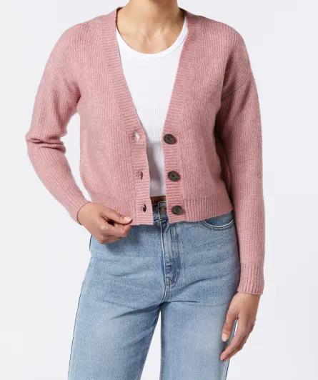 Strickjacke mit V-Ausschnitt