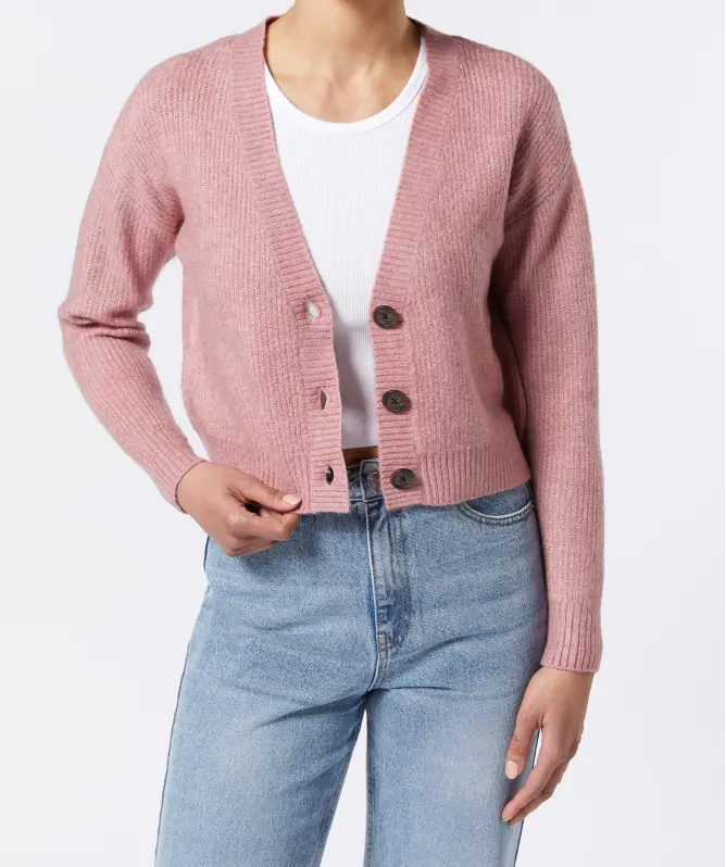 Strickjacke mit V-Ausschnitt