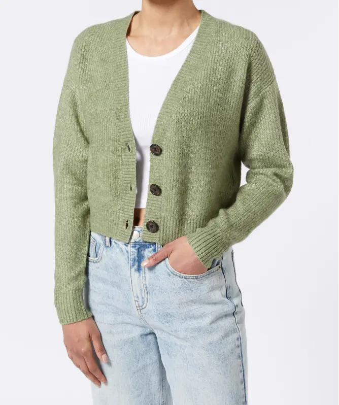 Strickjacke mit V-Ausschnitt