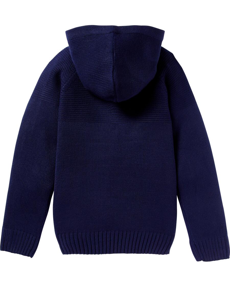 Sweter z dzianiny z prążkowanymi mankietami Made to be cool, kaptur