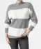 Sweter z cienkiej dzianiny w paski szary/biały