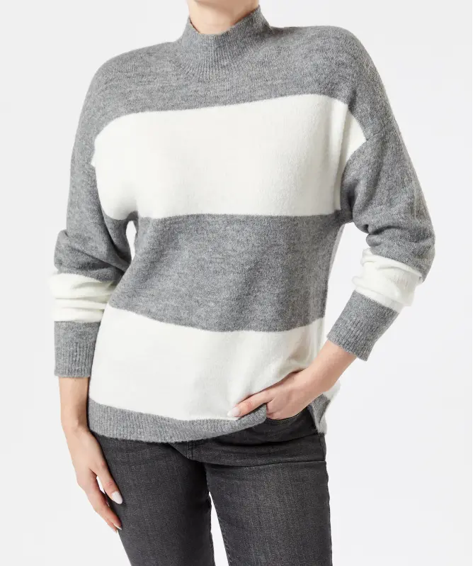 Feinstrickpullover mit Blockstreifen