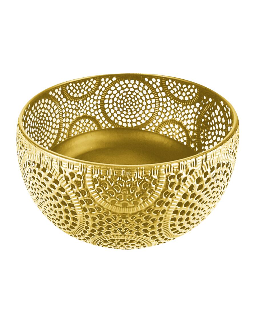 Decoratieve kom met reliëfgaten goud