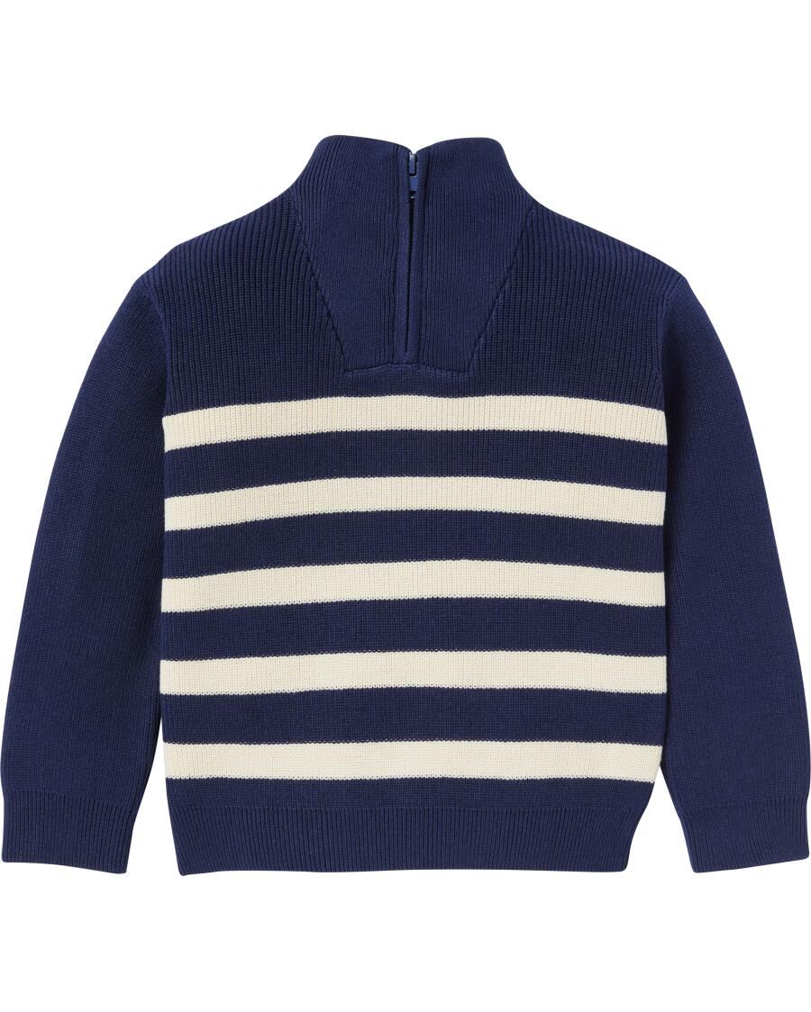 Strickpullover mit Stehkragen dunkelblau