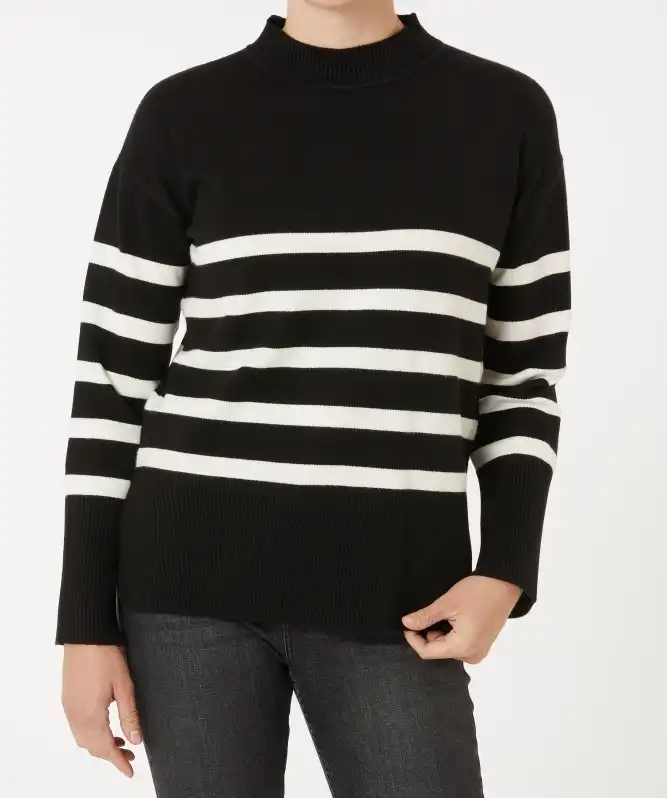 Strickpullover mit breiten Bündchen