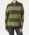 Sweter z dzianiny z golfem khaki w paski