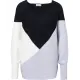 Sweter z dzianiny z kolorowymi wstawkami
