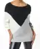 Strickpullover mit Colour-Blocking schwarz/grau