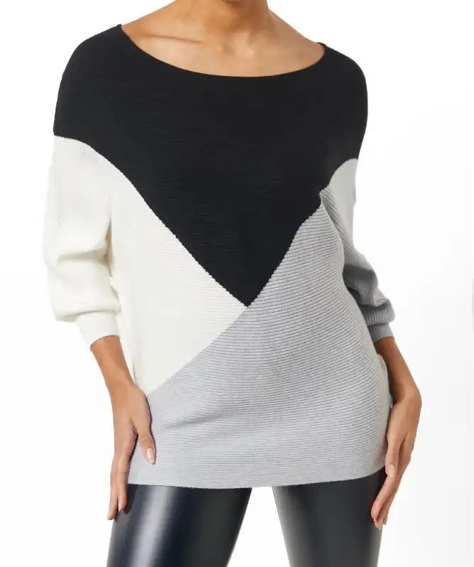 Strickpullover mit Colour-Blocking
