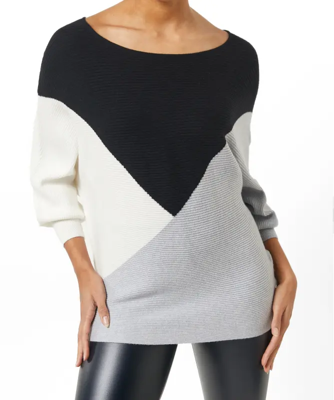 Strickpullover mit Colour-Blocking