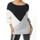 Sweter z dzianiny z kolorowymi wstawkami