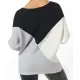 Sweter z dzianiny z kolorowymi wstawkami