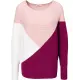 Sweter z dzianiny z kolorowymi wstawkami