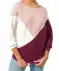 Strickpullover mit Colour-Blocking rosa/weiß