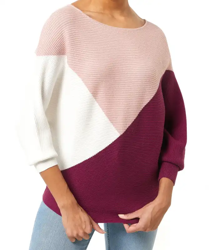 Strickpullover mit Colour-Blocking