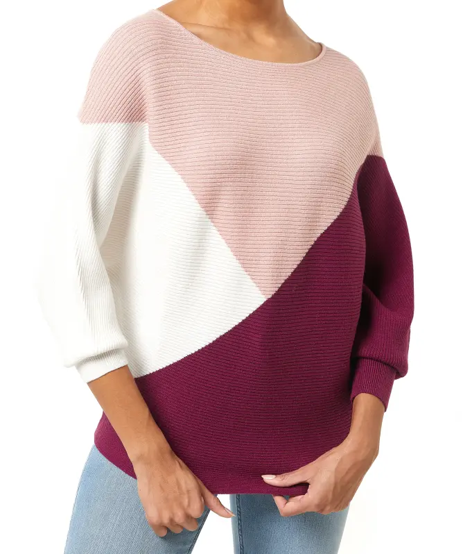 Strickpullover mit Colour-Blocking