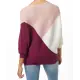 Sweter z dzianiny z kolorowymi wstawkami