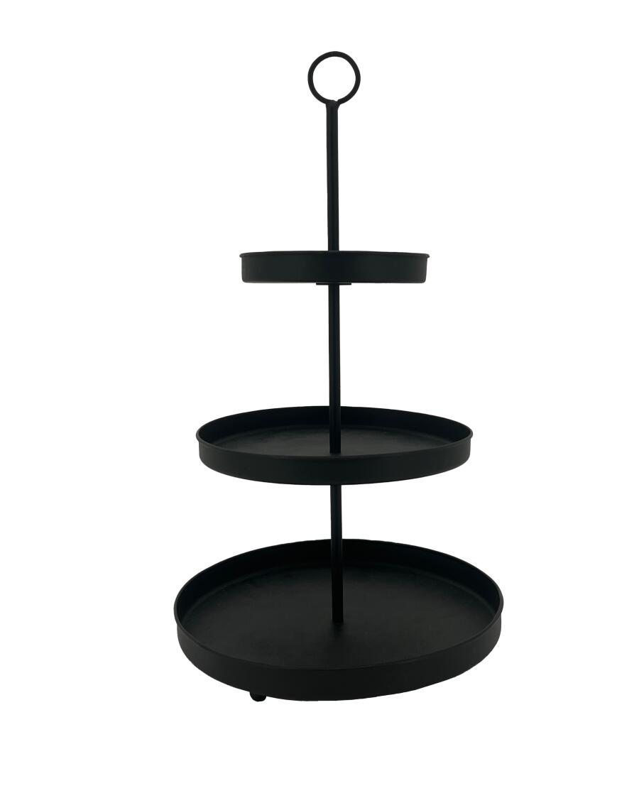 Schwarze Deko-Etagere schwarz