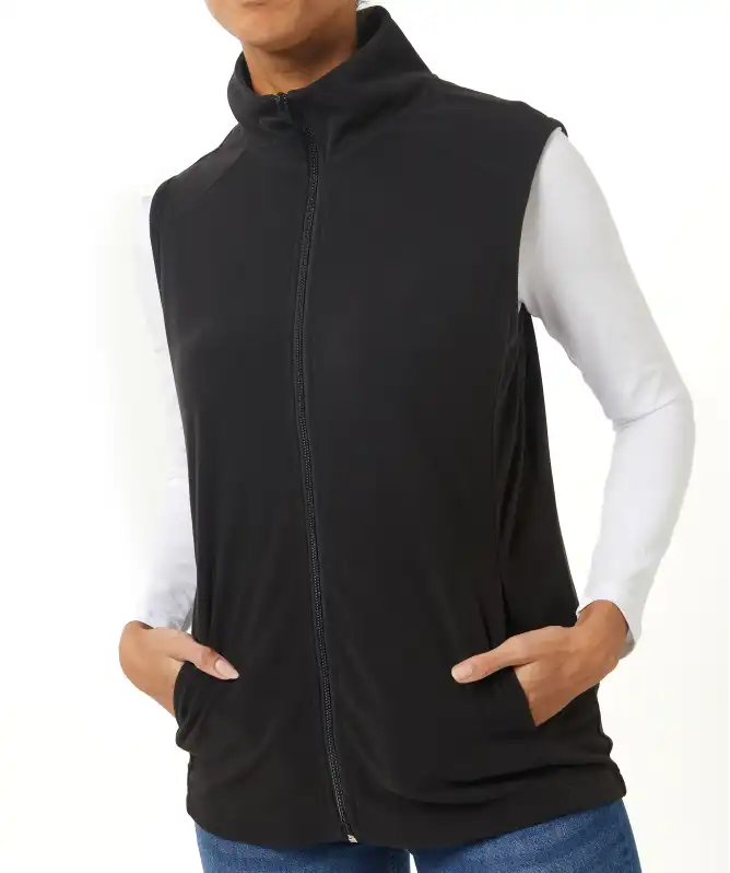 Einfarbige Fleeceweste