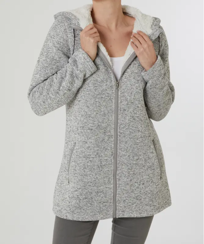 Strickfleecejacke mit Teddyfleece
