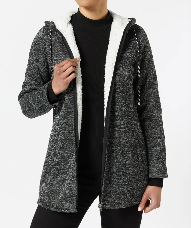 Strickfleecejacke mit Teddyfleece