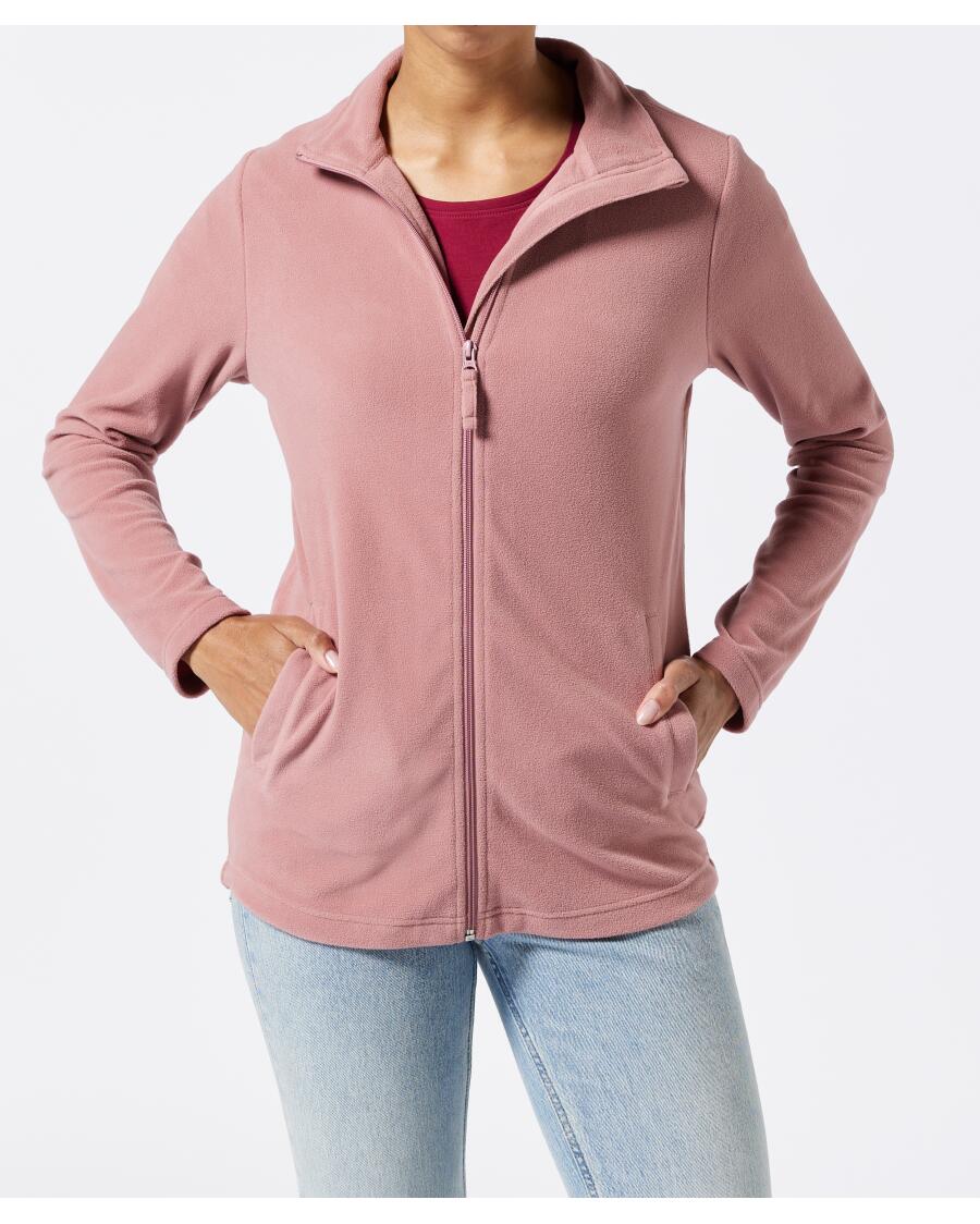 Basic fleecevest donkerroze