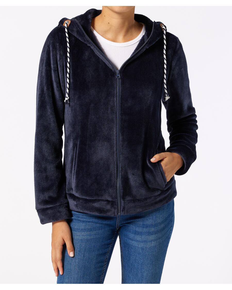 Flauschige Fleecejacke dunkelblau