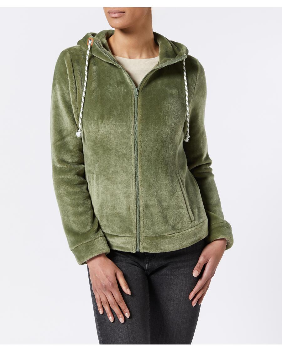 Flauschige Fleecejacke Khaki