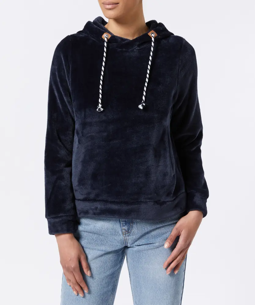 Fleece Pullover Velour Pullover Damen Kuscheliger Fleecepullover