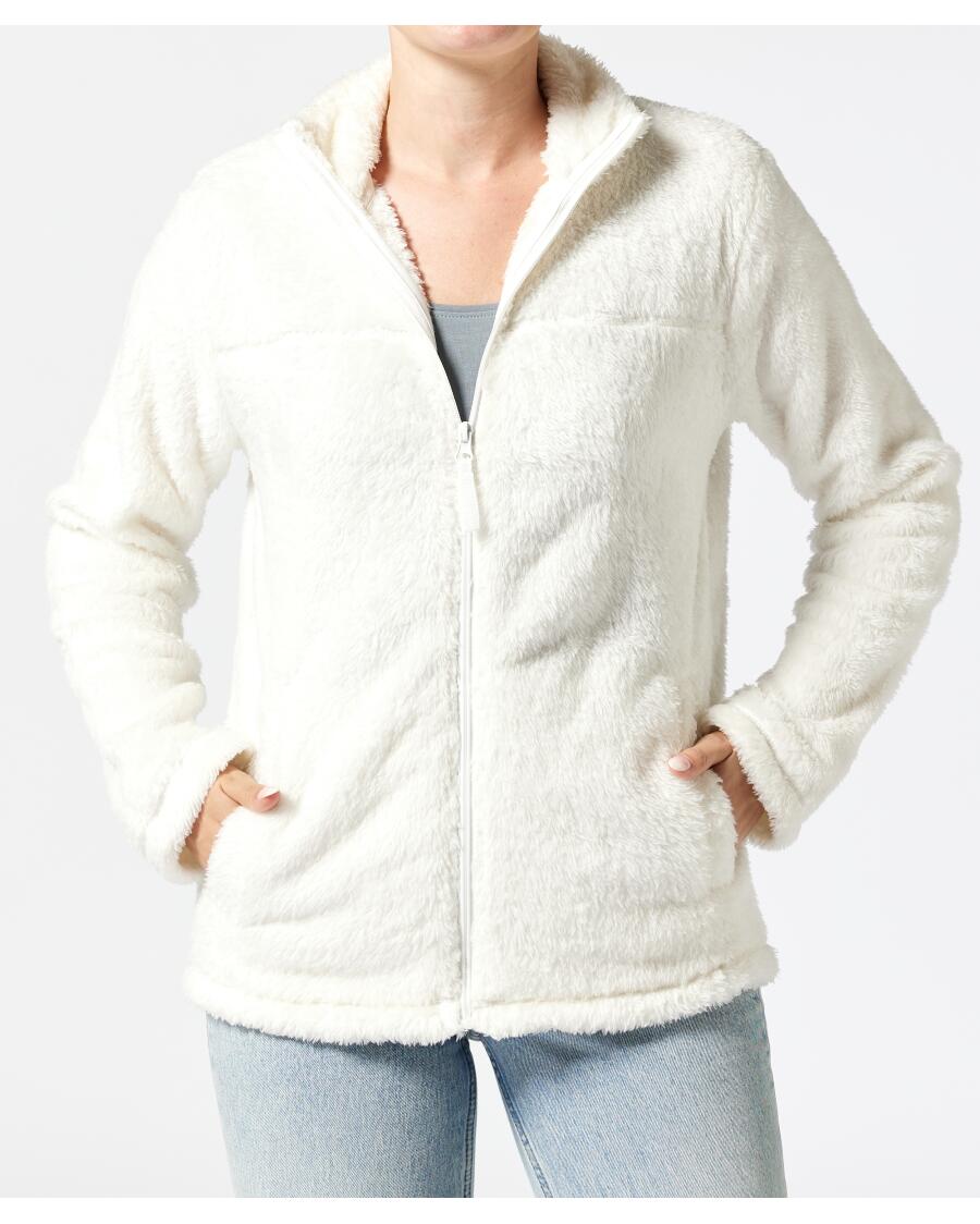 Fleecejacke in Teddyoptik offwhite