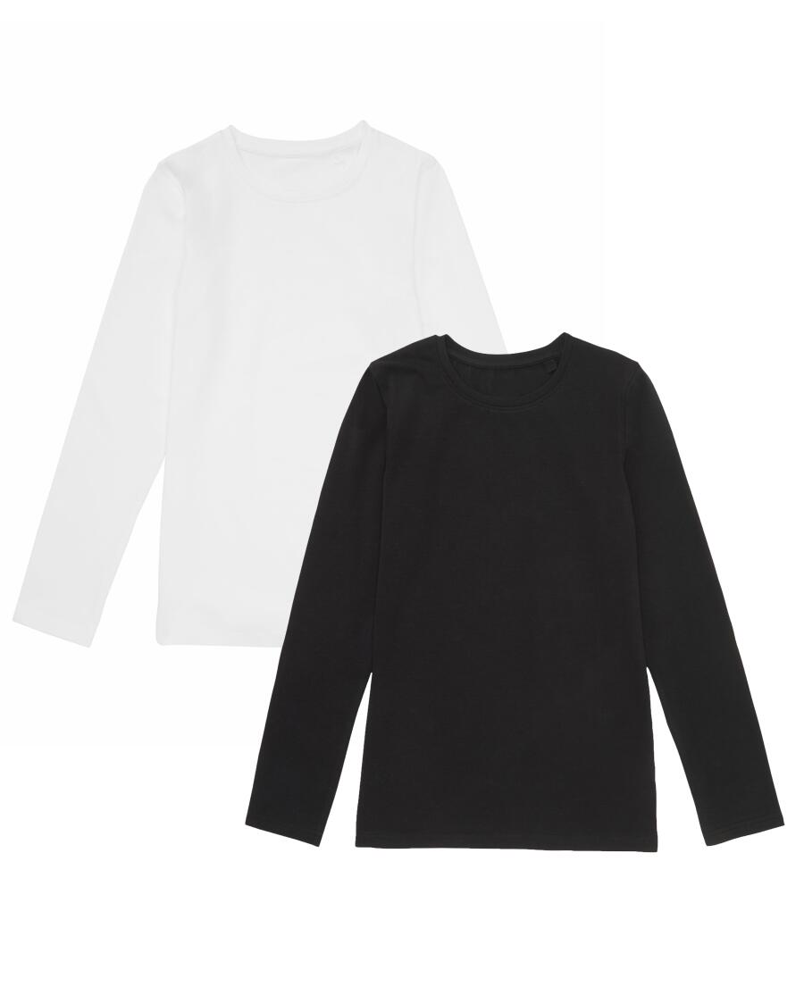 Basic shirts met lange mouwen zwart/wit
