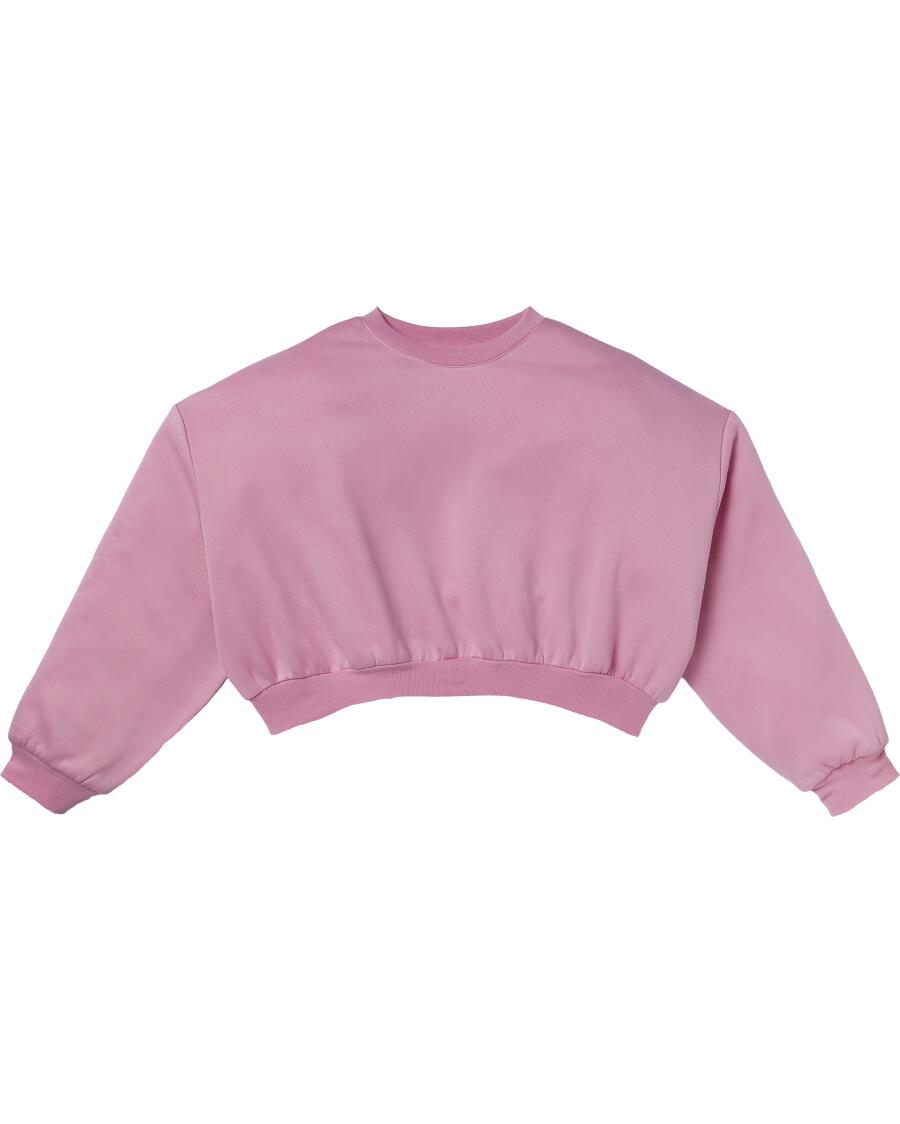 Sweatshirt mit Rippbündchen rosa