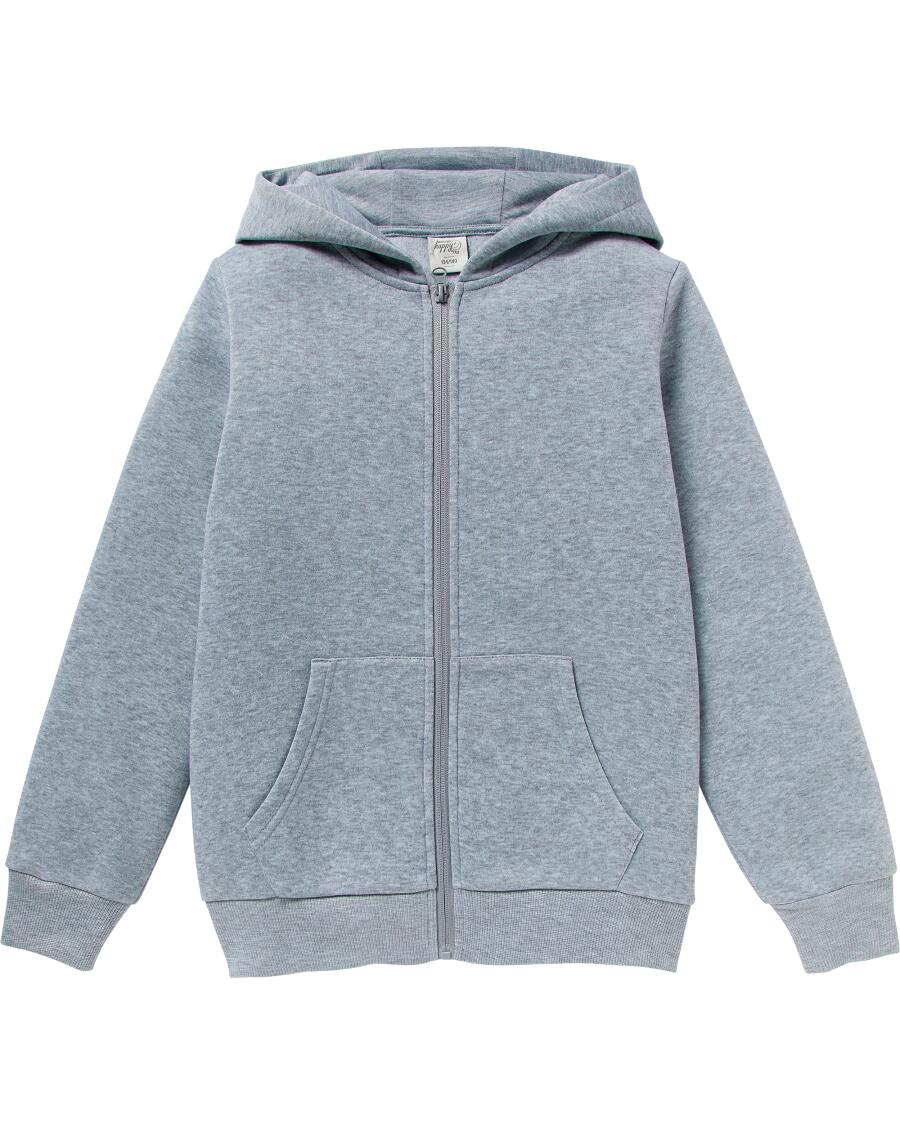 Sweatvest in gemêleerd licht grijs gemeleerd