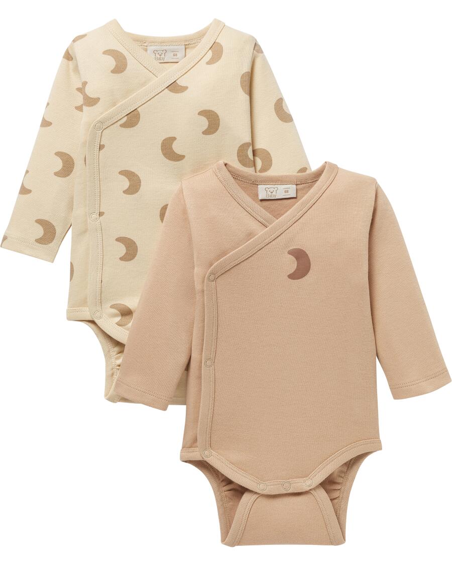 Newborn Wickelbodys mit Halbmonden naturfarben
