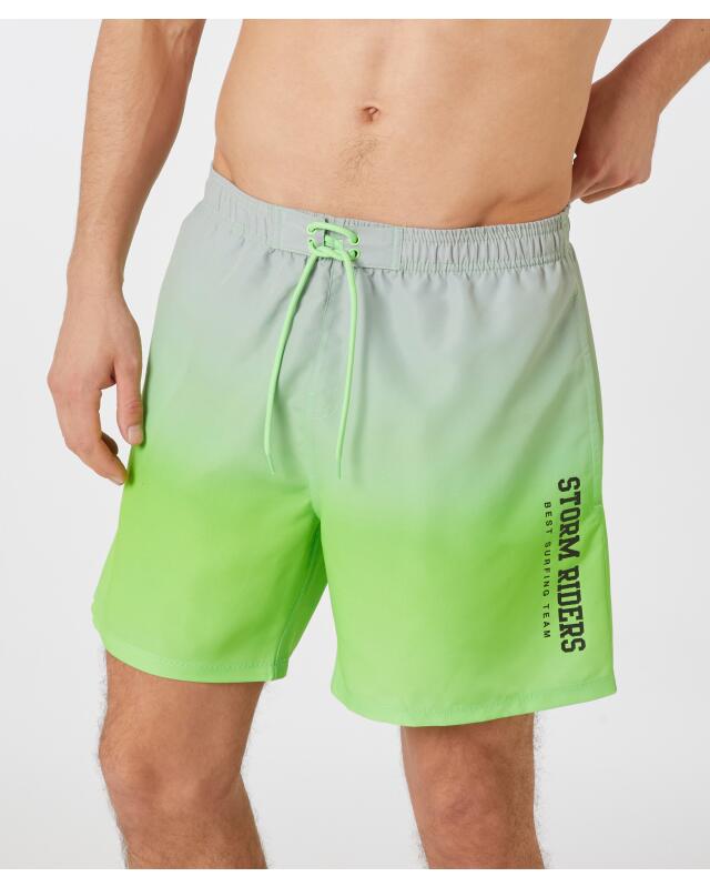 شورت سباحة بتدرج لوني للرجال، أخضر فسفوري (KiK Badeshorts mit Farbverlauf (neon grün)) — KiK, منتج ألماني أصلي في المغرب