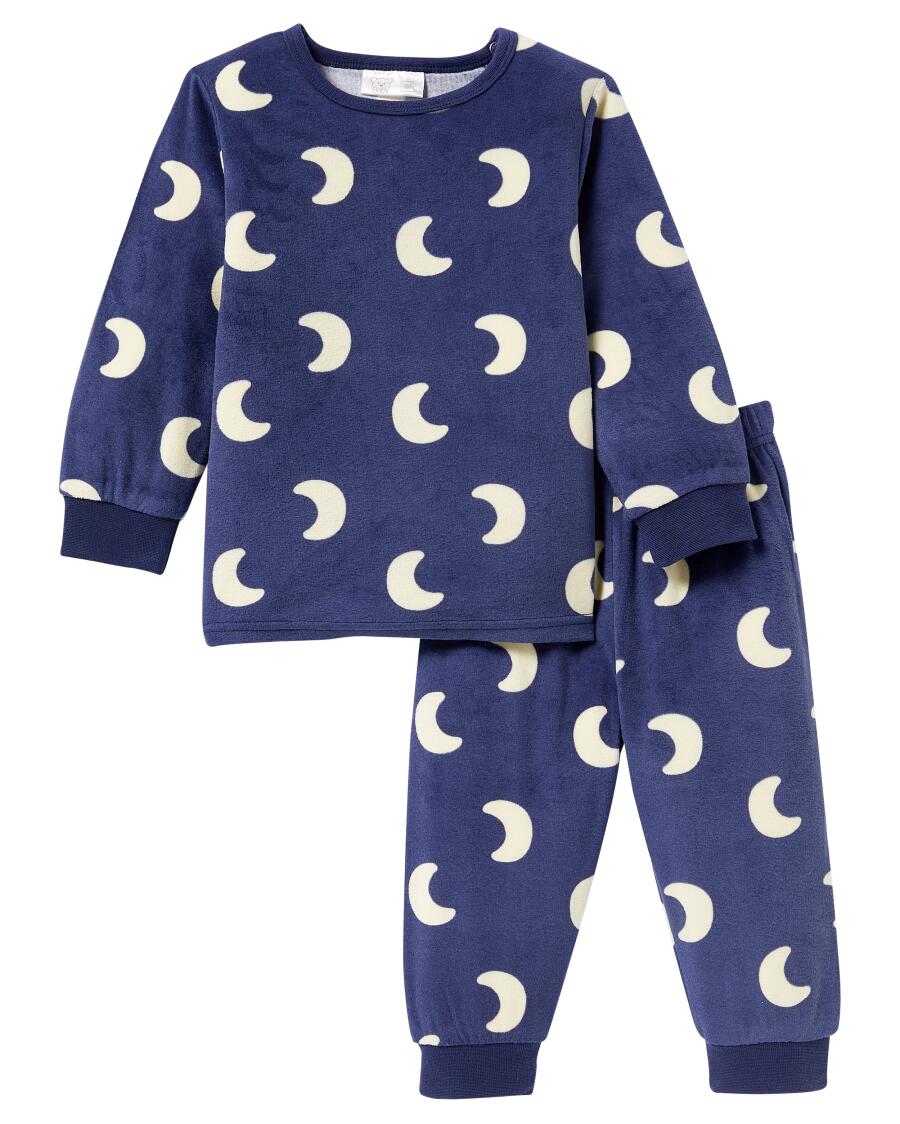 Pyjama aus Velours blau