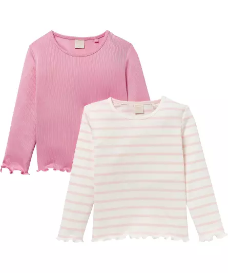 Langarmshirts mit Wellenkanten